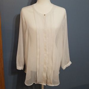 White see through sparkle blouse
